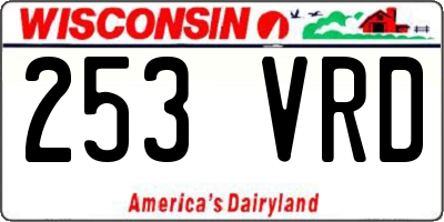 WI license plate 253VRD