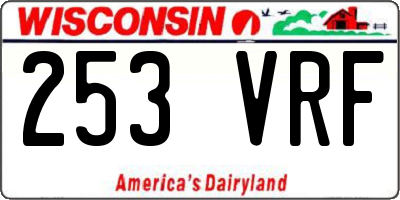WI license plate 253VRF