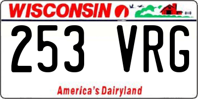 WI license plate 253VRG