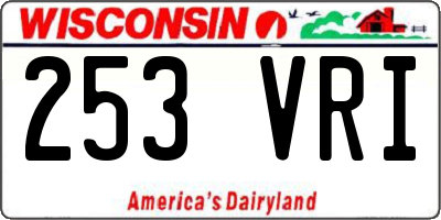 WI license plate 253VRI