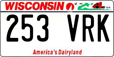 WI license plate 253VRK