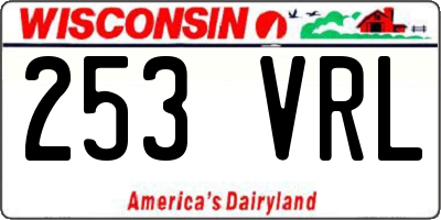 WI license plate 253VRL