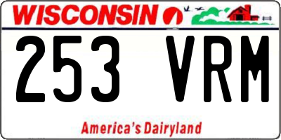WI license plate 253VRM