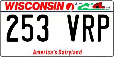 WI license plate 253VRP