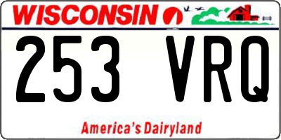 WI license plate 253VRQ