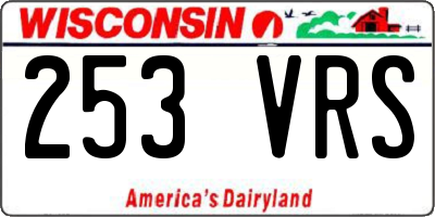 WI license plate 253VRS