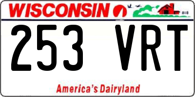 WI license plate 253VRT