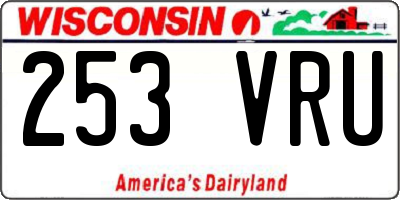 WI license plate 253VRU