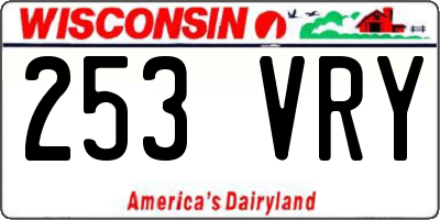 WI license plate 253VRY