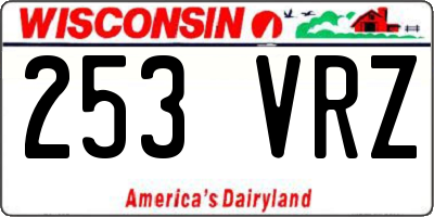 WI license plate 253VRZ