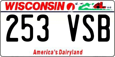 WI license plate 253VSB
