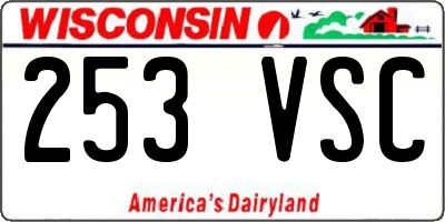 WI license plate 253VSC