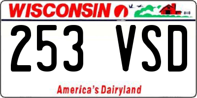 WI license plate 253VSD