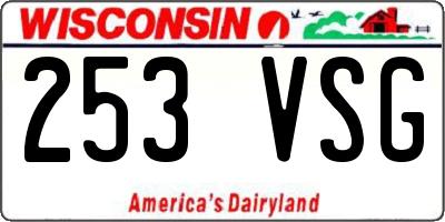 WI license plate 253VSG