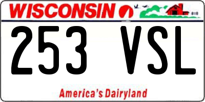 WI license plate 253VSL