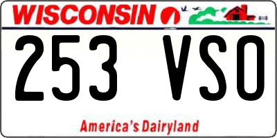 WI license plate 253VSO