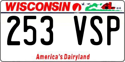 WI license plate 253VSP