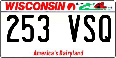 WI license plate 253VSQ