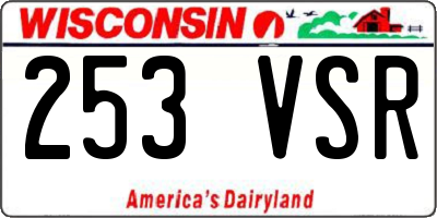 WI license plate 253VSR