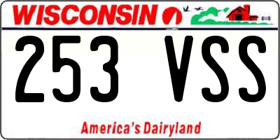 WI license plate 253VSS