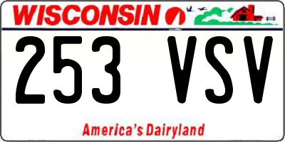 WI license plate 253VSV