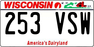 WI license plate 253VSW
