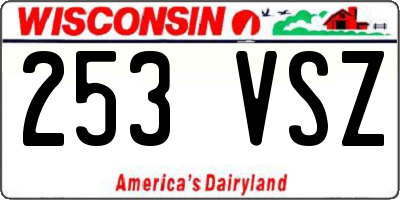 WI license plate 253VSZ