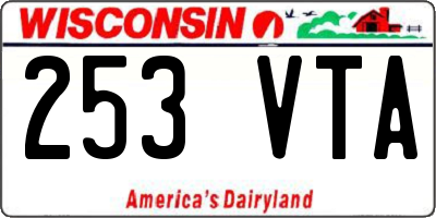 WI license plate 253VTA