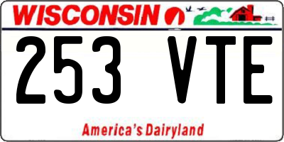 WI license plate 253VTE