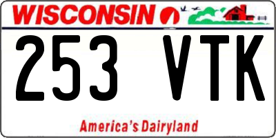 WI license plate 253VTK