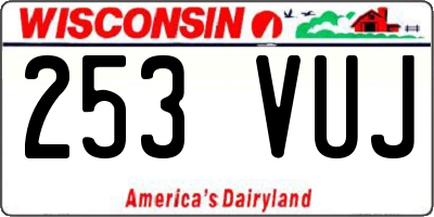 WI license plate 253VUJ