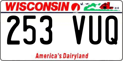 WI license plate 253VUQ