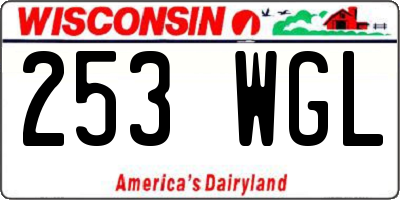 WI license plate 253WGL