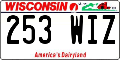 WI license plate 253WIZ