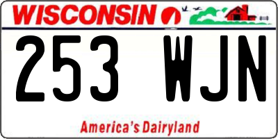 WI license plate 253WJN