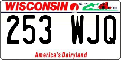 WI license plate 253WJQ
