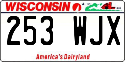 WI license plate 253WJX