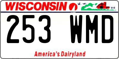WI license plate 253WMD