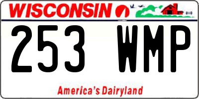 WI license plate 253WMP