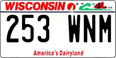 WI license plate 253WNM