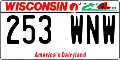WI license plate 253WNW