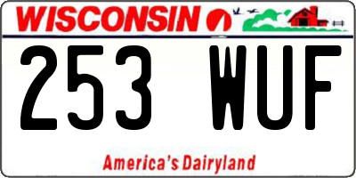 WI license plate 253WUF