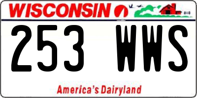 WI license plate 253WWS