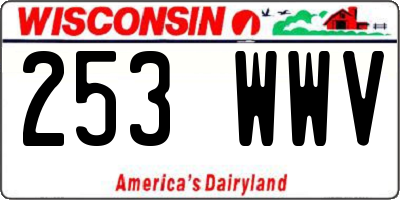 WI license plate 253WWV