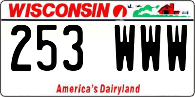 WI license plate 253WWW
