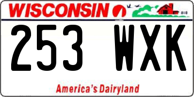 WI license plate 253WXK