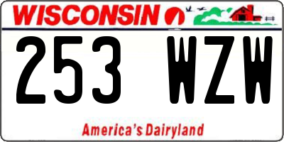 WI license plate 253WZW