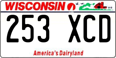 WI license plate 253XCD