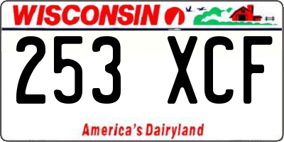 WI license plate 253XCF