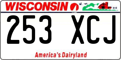 WI license plate 253XCJ